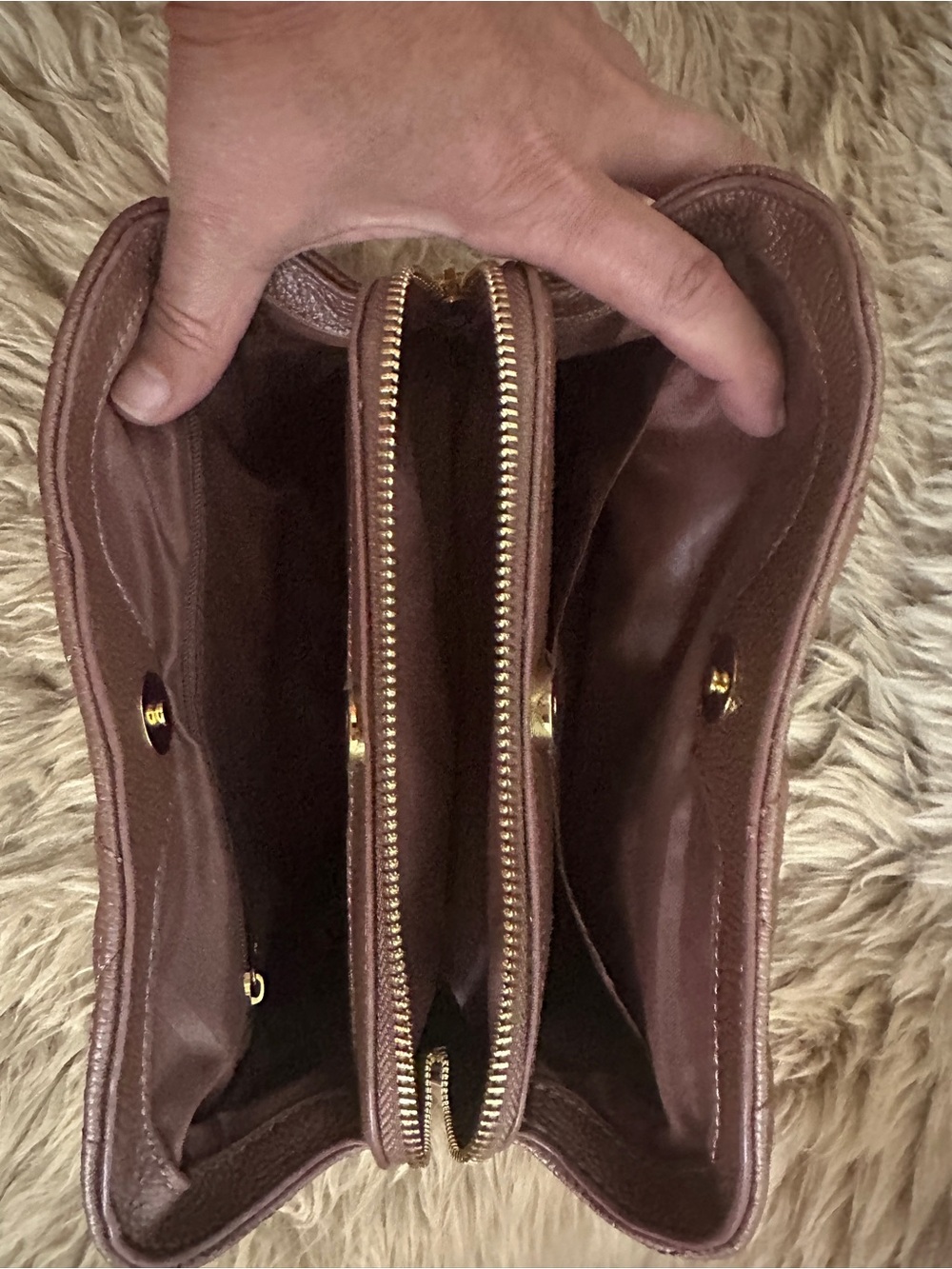 Joy Mangano Quilted Leather Crossbody Bag in chocolate bronze - Picture 3 of 4
